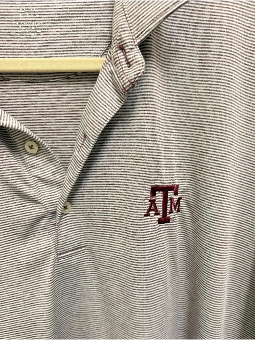 Johnnie-O Light Maroon Striped A&M Polo